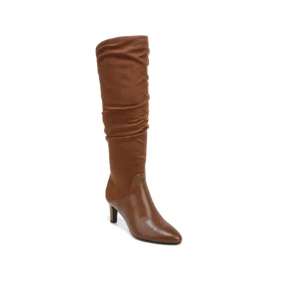 Lifestride Women's  Glory Boots Chestnut Side Zip Almond Toe Knee High Htat278 In Brown
