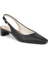 Lifestride Women's Lorena Pointed Toe Slingback Pumps In Black Faux Leather