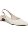 Lifestride Women's Lorena Pointed Toe Slingback Pumps In Bright White Faux Leather