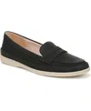 Lifestride Malta Womens Padded Insole Faux Leather Loafers In Black Faux Leather