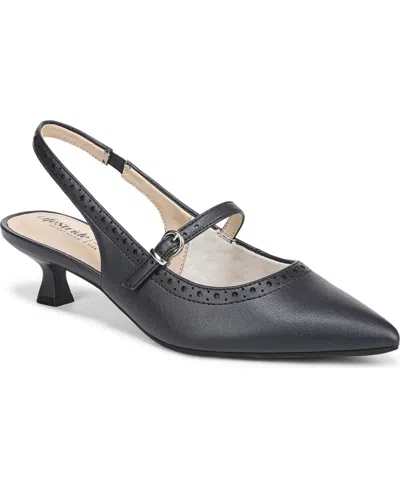 Lifestride Women's Marilyn Pointed Toe Kitten Heel Slingback Pumps