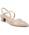 Lifestride Minimalist Pointed Toe Pump In Tender Taupe Beige Faux Patent