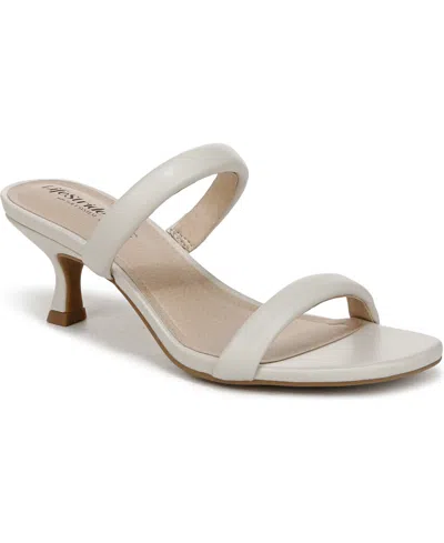 Lifestride Women's Nalani Open Round Toe Slide Dress Sandals In Bone Faux Leather