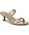 Lifestride Women's Nalani Open Round Toe Slide Dress Sandals In Platino Gold Faux Leather