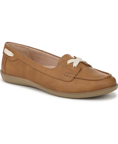 Lifestride Women's Nautical Boat Shoes In Tan Faux Leather