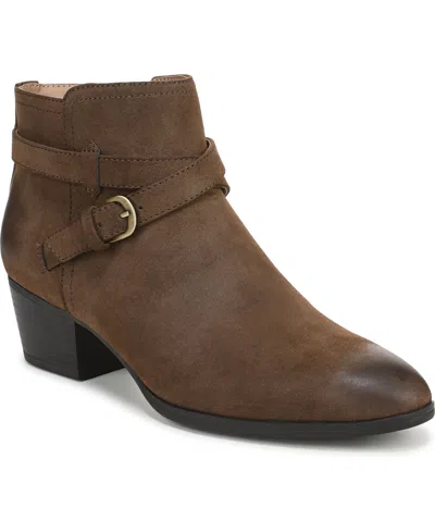 Lifestride Women's Oaklyn Zip Short Pointed Toe Booties In Brown