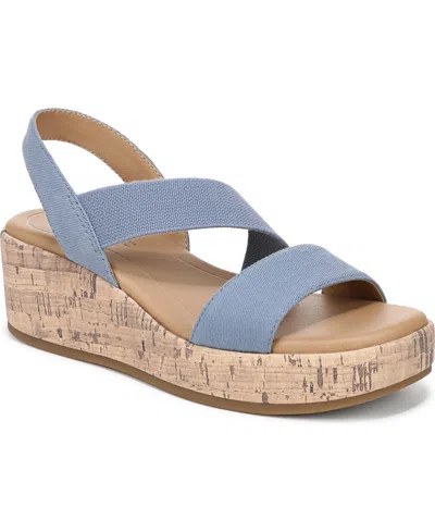 Lifestride Women's Odette Square Open Toe Wedge Sandals In Blue
