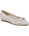 Lifestride Adalene Womens Faux Leather Slip On Ballet Flats In Bone Faux Leather