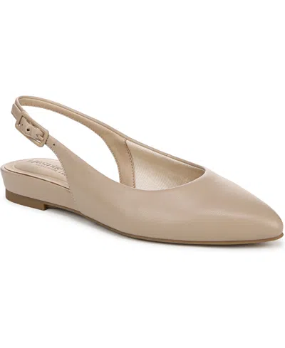 Lifestride Women's Percy Pointed Toe Slingback Flats In Taupe Faux Leather