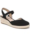 Lifestride Pilar Slingback Espadrille Platform Wedge Sandal In Black