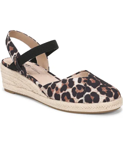 Lifestride Women's Pilar Espadrille Wedge Sandals In Tan Leopard