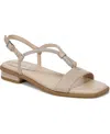 Lifestride Women's Radiant Square Open Toe Slingback Dress Sandals In Tender Taupe Faux Leather