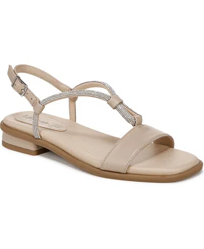 Lifestride Women's Radiant Square Open Toe Slingback Dress Sandals In Tender Taupe Faux Leather