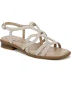 Lifestride Women's Reagan Open Square Toe Strappy Slingback Sandals In Bone Faux Leather