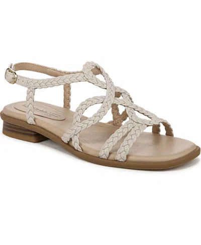 Lifestride Women's Reagan Open Square Toe Strappy Slingback Sandals In Bone Faux Leather