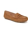 Lifestride Women's Riviera Slip On Penny Loafers In Tan Faux Leather