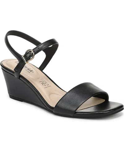 Lifestride Sawyer Slingback Wedge Sandal In Black