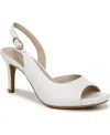 Lifestride Teller 2 Pumps Womens Bright White Slingback Peep Toe Gal1824 In Bright White Faux Leather