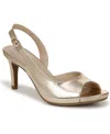 Lifestride Teller Slingback Peep Toe Pump In Gold Faux Leather