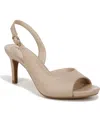 Lifestride Women's Teller 2 Slingback Peep Toe Pumps In Tender Taupe Faux Leather