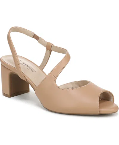 Lifestride Theo Slingback Peep Toe Sandal In Animal Print