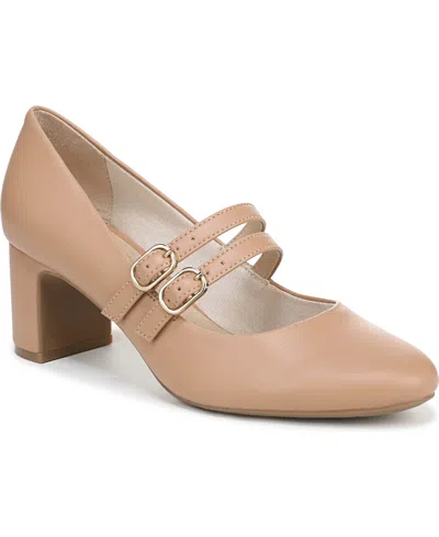 Lifestride Women's True Almond Toe Block Heel Mary Jane Pumps