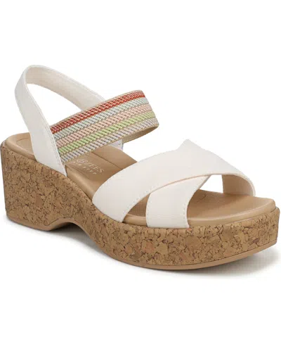 Lifestride Verity Platform Wedge Sandal In White