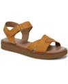 Lifestride Wren Ankle Strap Platform Sandal In Inca Gold Faux Leather