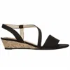 Lifestride Women's Yasmine Wedge Sandals In Black Canvas