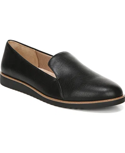 Lifestride Zendaya Womens Faux Leather Slip On Loafers In Black Faux Leather