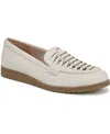 Lifestride Women's Zoey Almond Toe Lug Sole Loafers In Bone White Faux Leather