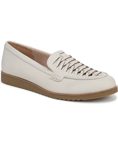 Lifestride Women's Zoey Almond Toe Lug Sole Loafers In Bone White Faux Leather