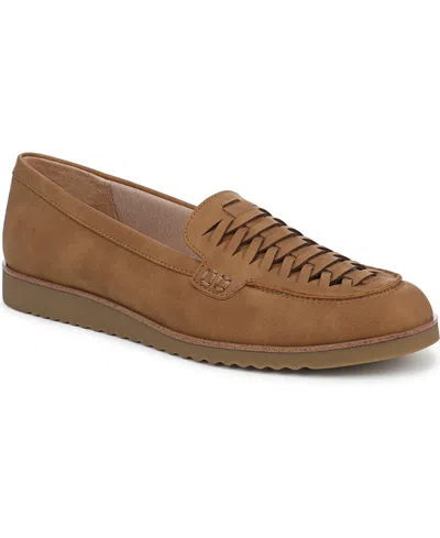Lifestride Women's Zoey Almond Toe Lug Sole Loafers In Tan Faux Nubuck