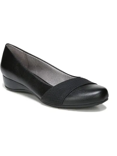 Lifestride Womens Faux Leather Heeled Ballet Flats In Multi