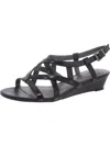 Lifestride Womens Faux Leather Slip On Gladiator Sandals In Multi
