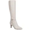 Lifestride Womens Wide Calf Faux Leather Knee-high Boots In Beige