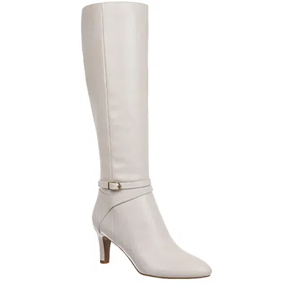 Lifestride Womens Wide Calf Faux Leather Knee-high Boots In Beige