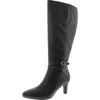 Lifestride Guild Womens Solid Faux Leather Knee-high Boots In Black