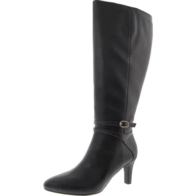 LIFESTRIDE WOMENS WIDE CALF FAUX LEATHER KNEE-HIGH BOOTS