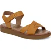 Lifestride Wren Ankle Strap Platform Sandal In Inca Gold Faux Leather