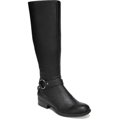 LIFESTRIDE X-FELICITY WOMENS WIDE CALF FAUX LEATHER KNEE-HIGH BOOTS