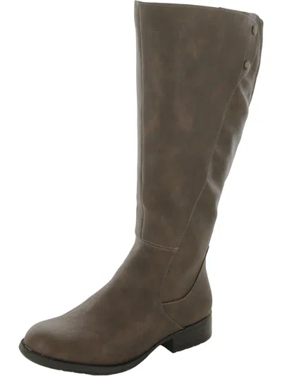 Lifestride Xripley Womens Faux Leather Riding Boots In Brown