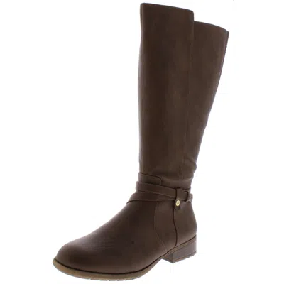 Lifestride Xtrovert Womens Faux Leather Wide Calf Riding Boots In Multi