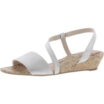 Lifestride Yasmine Womens Strappy Slip On Wedges In Silver