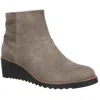 Lifestride Zariah Womens Zip Up Slip On Booties In Grey