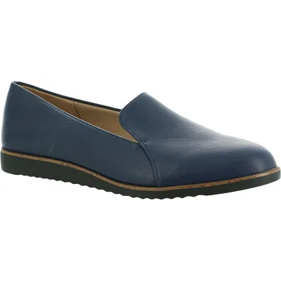 Lifestride Zendaya Womens Cushioned Footbed Faux Leather Loafers In Blue