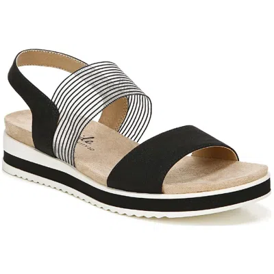 LIFESTRIDE ZING WOMENS PADDED INSOLE SLIP ON FLATFORM SANDALS