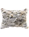 Lifestyle Brands Rabbit Fur Pillow In Gray