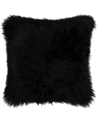 Lifestyle Brands Set Of 2 New Zealand Sheepskin Pillows In Black