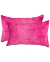 Lifestyle Brands Set Of 2 Torino Cowhide Pillows In Pink